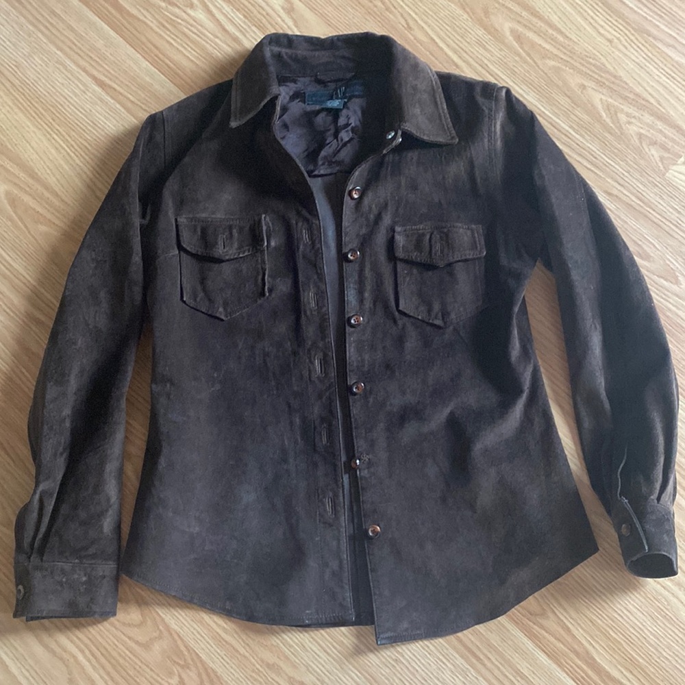 Vintage 90’s Gap Dark Brown Suede Jacket women’s M.
